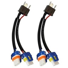 2Pcs H4 to 9005 9006 Headlight Bulb Conversion Ceramic Sockets Wiring Harness
