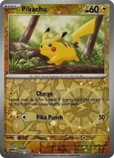 Pikachu - 025/165 - Pokemon 151 Reverse Cosmos Holo Rare Card NM