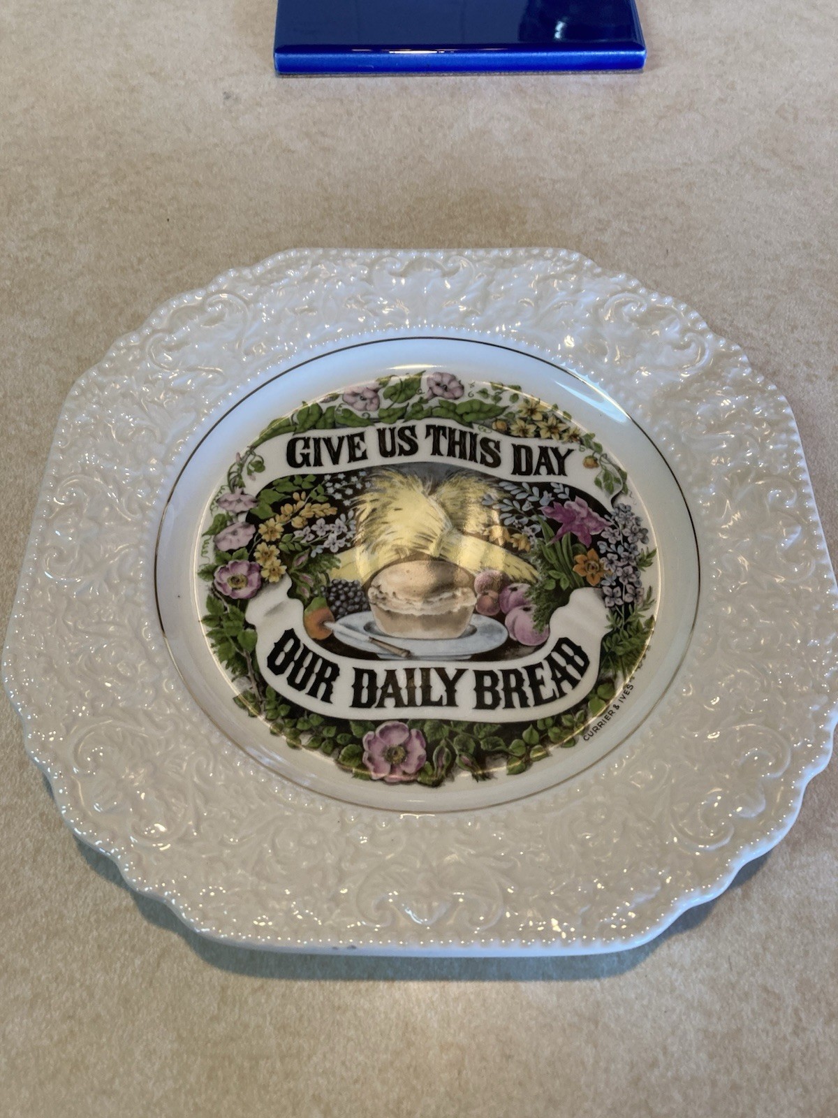 Give Us This Day Our Daily Bread Lord Nelson Pottery 8 1/4" Currier & Ives Plate