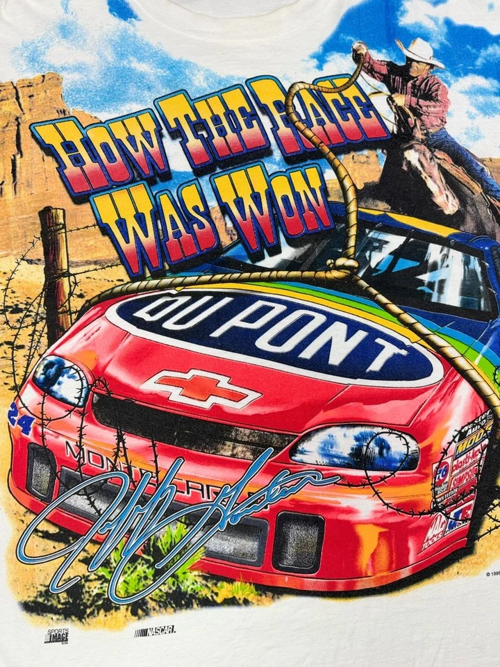 VTG 1998 Chase Authentics Jeff Gordon | “How The Race Was Won” Cowboy AOP Tee - Image 2 of 4