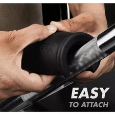 Yes4All Thick Black Rubber Grips EZ Barbell Grips Outer Dimension 2.0 inches NEW