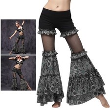 Bellydance Outfits Tribal Belly Dancing Dancewear Mesh Patchwork Flared Pants