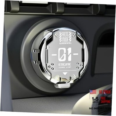 Original Push Start Button Cover, Metal Mecha Car Engine Start B-Mecha-Silver