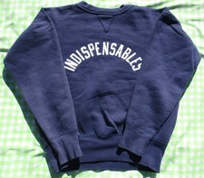Vintage 50s Single V Set- In Sleeve "INDISPENSABLES" Navy Blue Sweatshirt M/L