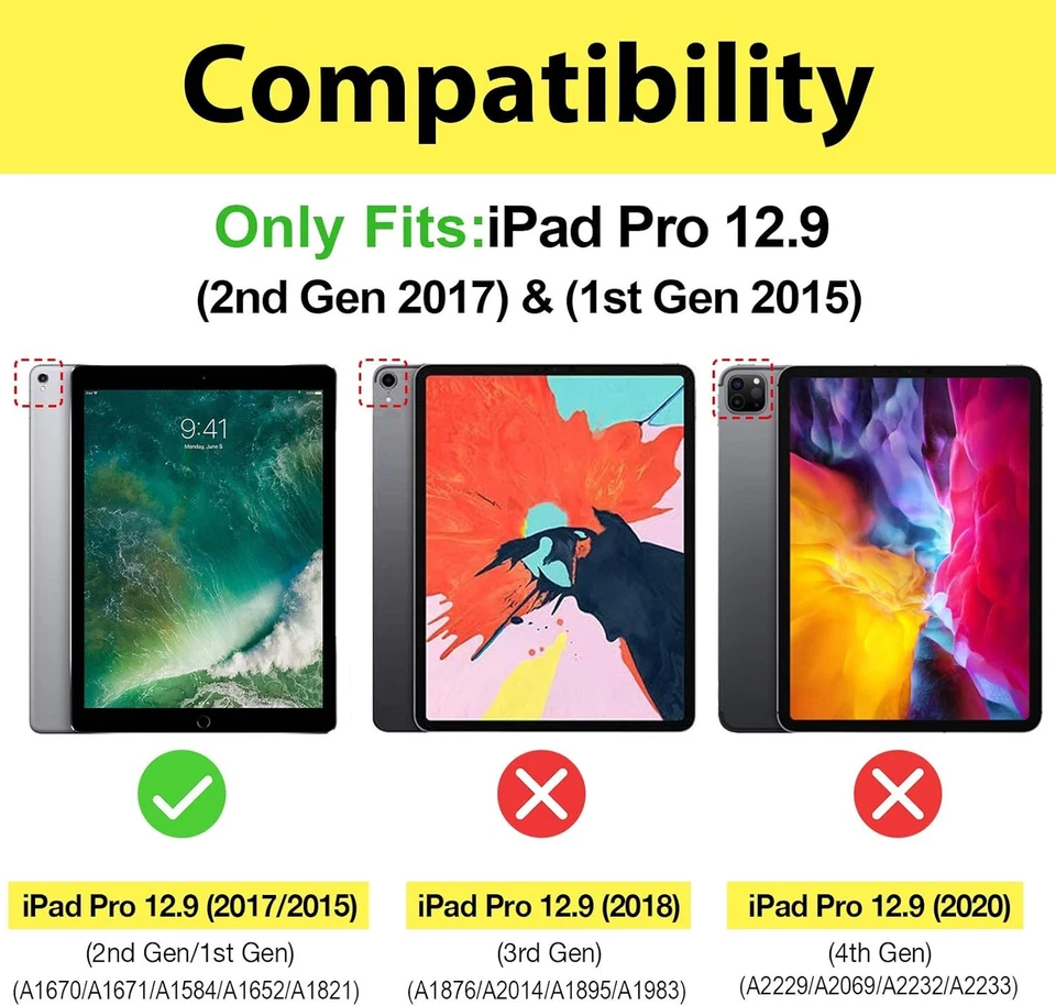 ProCase Smart Case for iPad Pro 12.9 1st and 2nd Generation (2015 Black  - Image 2 of 4