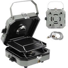 2 Burner Camping Stove with Carrying Bag, Portable Folding Gas Stove for Camping