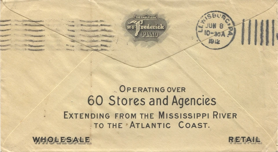 Advertising Cover Uniontown PA W F Frederick Piano Co Worlds Largest Piano House - Image 3 of 3