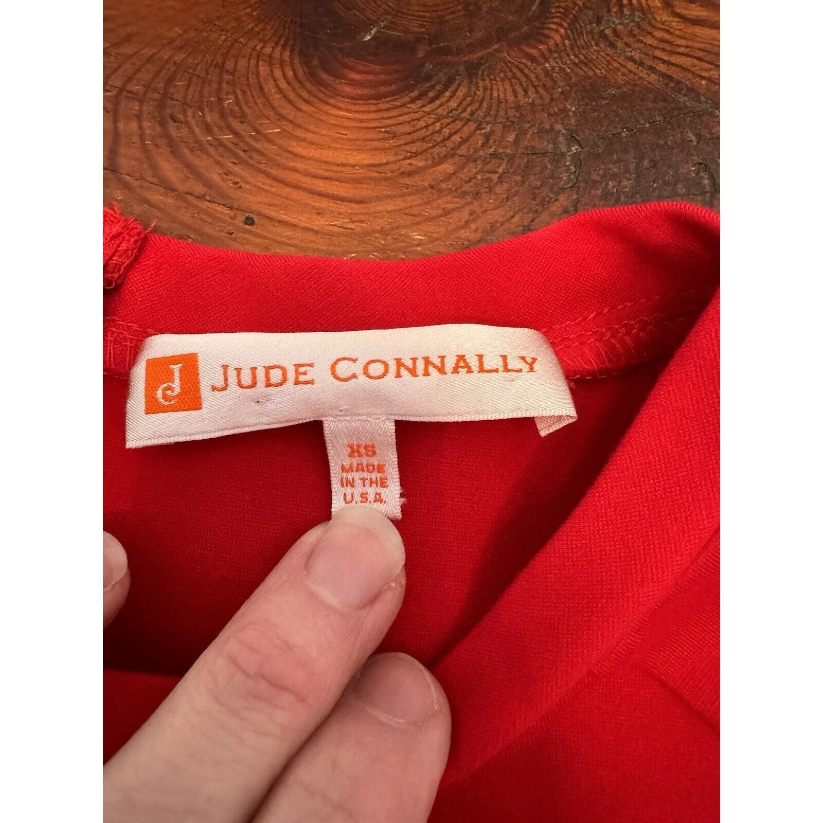 VETEMENTS Jude Connally Mini Abito Donna Rosso Elasticizzato Taglia XS Maniche a 3 4