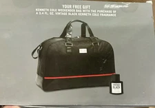 Kenneth Cole Vintage Black Set  3.4oz EDT Spray And Travel Bag. Damage Box.