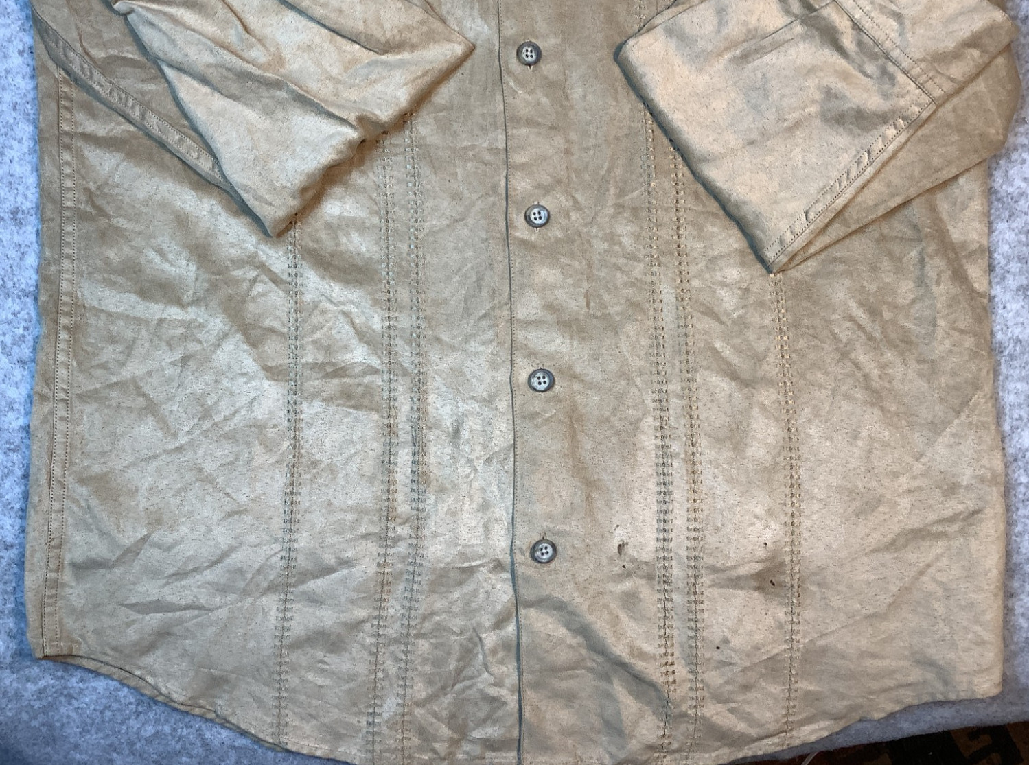 Soft Faux Suede Claiborne Shirt Men’s Size L Brown Men's Clothing P19x image 3
