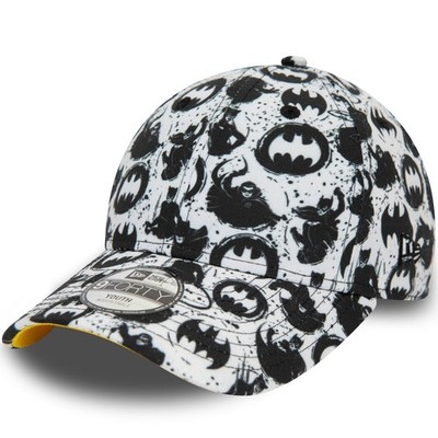 New Era Kids Batman All Over Print 9FORTY Adjustable Baseball Cap - Schwarz/Weiß