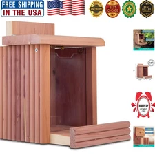 Multi-Functional Cedar Feeder for Squirrels & Birds - 2.75 lbs Capacity