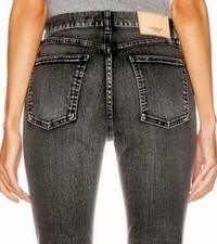 Auth Moussy Vintage Japan WESTCLIFFE Skinny Jeans Distressed Black Raw Hem Sz 26