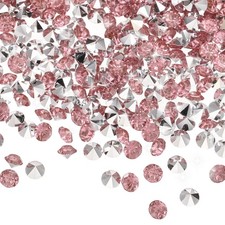 16800 Pcs Wedding Table Scatter Confetti Diamond, 3mm Fake Diamonds Silver Pink