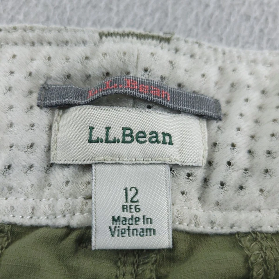 LL Bean Shorts Womens 12 Green Vista Trekking Mid Rise Nylon Spandex Hiking - Image 3 of 4