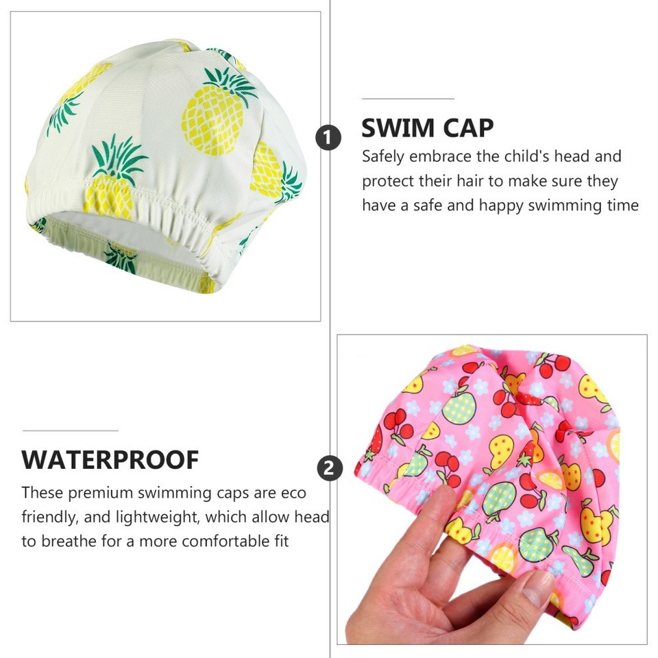 4pcs Cartoon Printing Waterproof Swimming Children Swim Hat Bathing ...