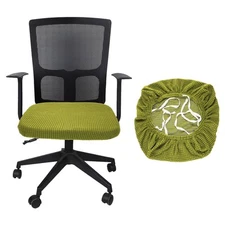 Office Chair Cover, Grid Computer Chair Seat Cover, L(45-48cm), Olive