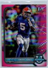 Emory Jones 2021 Bowman University Chrome Pink Rookie Refractor #6 Florida