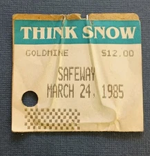 Vintage Goldmine Ski Area Lift Ticket Lost Ski Area Name Big Bear Mountain CA