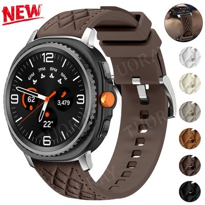 für Samsung Galaxy Watch 8/Watch 8 Classic Uhrengebänder Silikon + Leder Armband