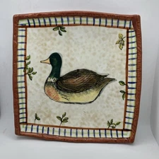Susan Winget Certified International Lodge Plate 8.5 Inches Duck Cabin Rustic ￼