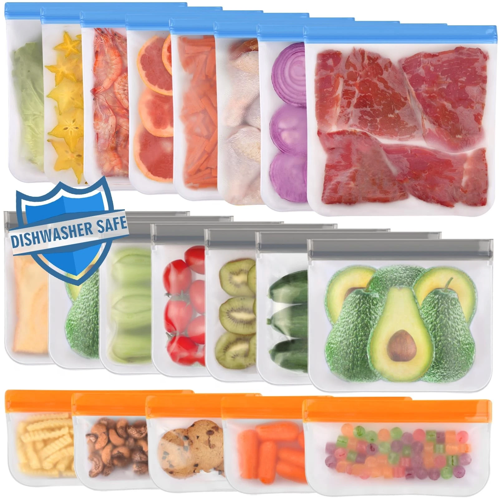 20 Pack Reusable Bags Silicone Dishwasher Safe, Extra Thick Leakproof Reusabl...
Opens in a new wind
