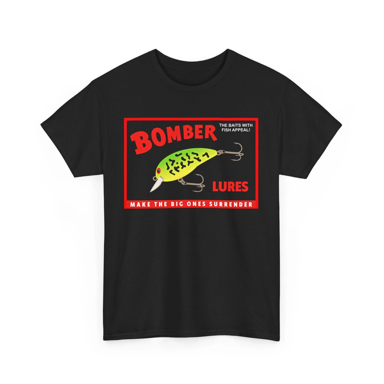 Bomber Lure Vintage Striper Fishing Heddon Tee Rebel Bait Tackle Retro T-Shirt