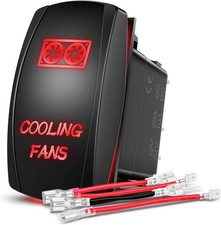Nilight Cooling Fans Rocker Switch Led Light Bar 5Pin Laser On Off SPST 20A/12V