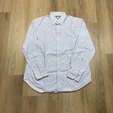 Robert Graham Shirt Mens XL Light Blue Abstract Print Button Front Long Sleeve