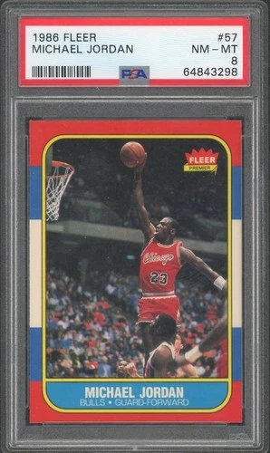 1986 Fleer Michael Jordan #57 Rookie PSA 8