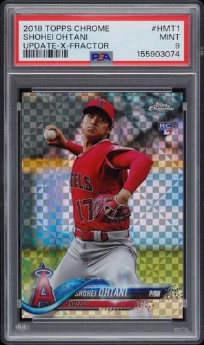 2018 TOPPS CHROME UPDATE X-FRACTOR XFRACTOR #HMT1 SHOHEI OHTANI ROOKIE /99 PSA 9
