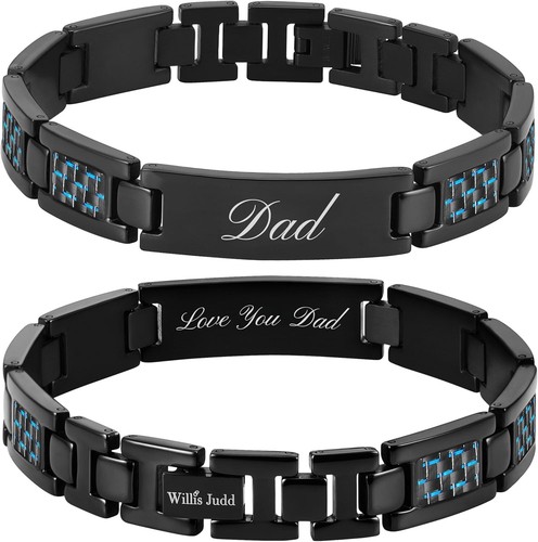 Hypoallergenic Dad Bracelet in Titanium - Stylish Gift from Son or Daughter - Picture 3 of 10