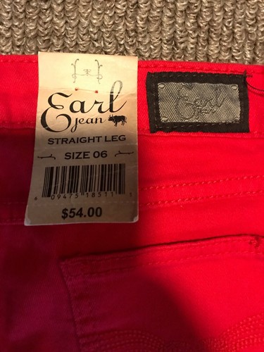 Jeans donna Earl gamba dritta taglia 6 rosso - Foto 6 di 7