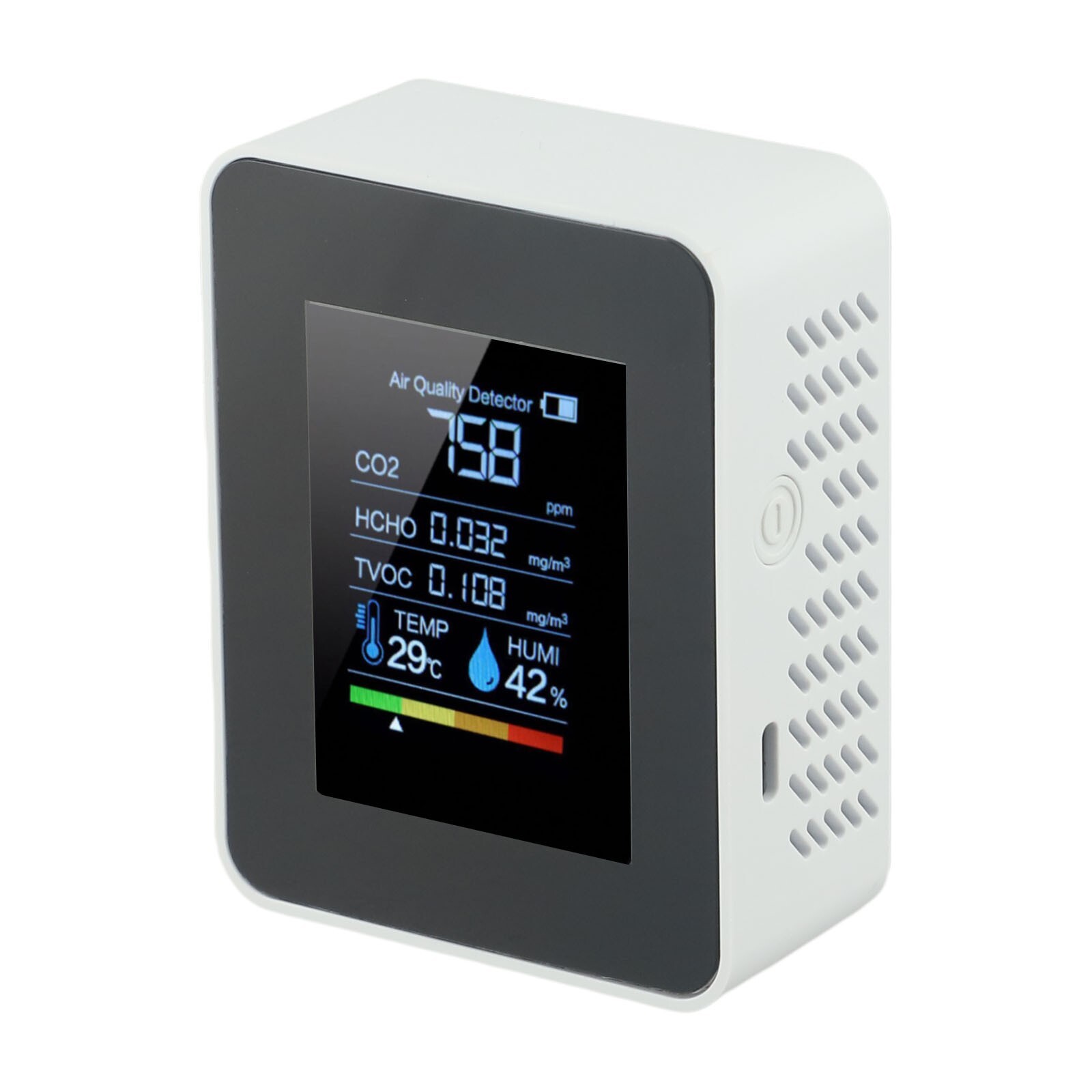 Easily Portable 5 in 1 Indoor Air Tester with Rechargeable Lithium Battery