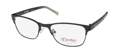 NEW DEREON DOV529 EYEGLASS FRAME BLACK METAL & PLASTIC CAT EYE FULL-RIM 001