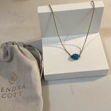 Kendra Scott Blue Howlite Stone Gold Necklace