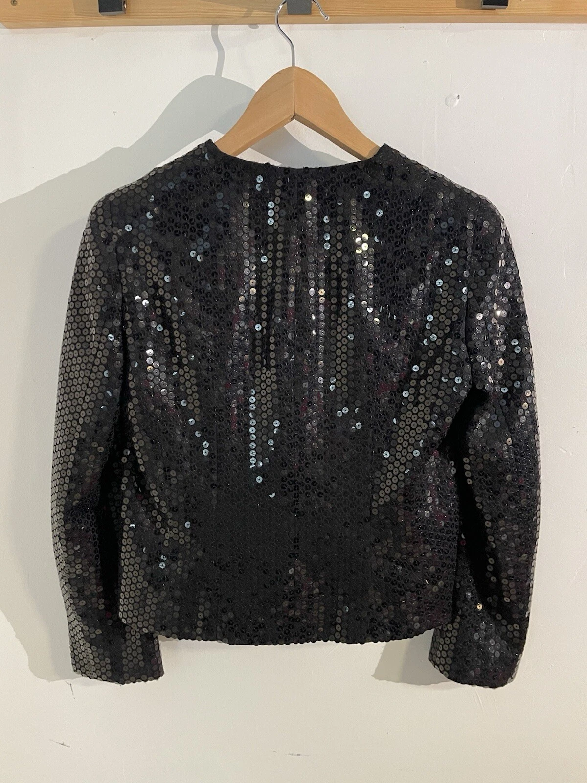 Giacca CHANEL 03C nera con paillettes e glitter taglia 42 Karl Lagerfeld