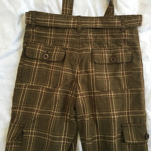 Pants 725 Originals Girls Size 8 Cargo Plaid Brown Metallic Gold Y2K Vtg Levi's - Picture 2 of 13