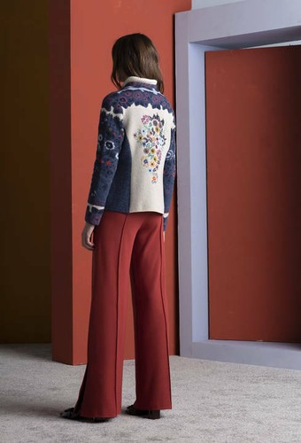 IVKO Stickerei Jacke jacket Cardigan wool blau blue Rücken Wolle wool 192511 - Picture 7 of 7