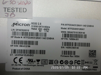 Micron M550 512gb SSD 2.5