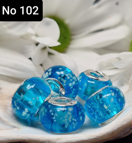 Charm European MURANO GLASS Beads Bracelet Lamp Work GLOW IN THE DARK Pendant UK - Picture 11 of 20