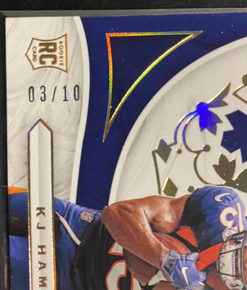 2020 Panini Chronicles Crown Royale GOLD  /10 KJ Hamler #CR-28 Rookie RC - Image 3 of 4