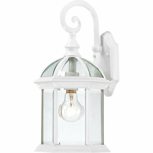 Boxwood - 1 Light 15" Wall Lantern Clear Beveled Glass - White - SATCO-60-4961 - Picture 1 of 1