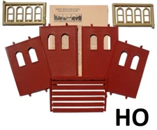 HO - 4 Two Story Walls with 2 Arched Windows :"Modular System"  DPM-30109