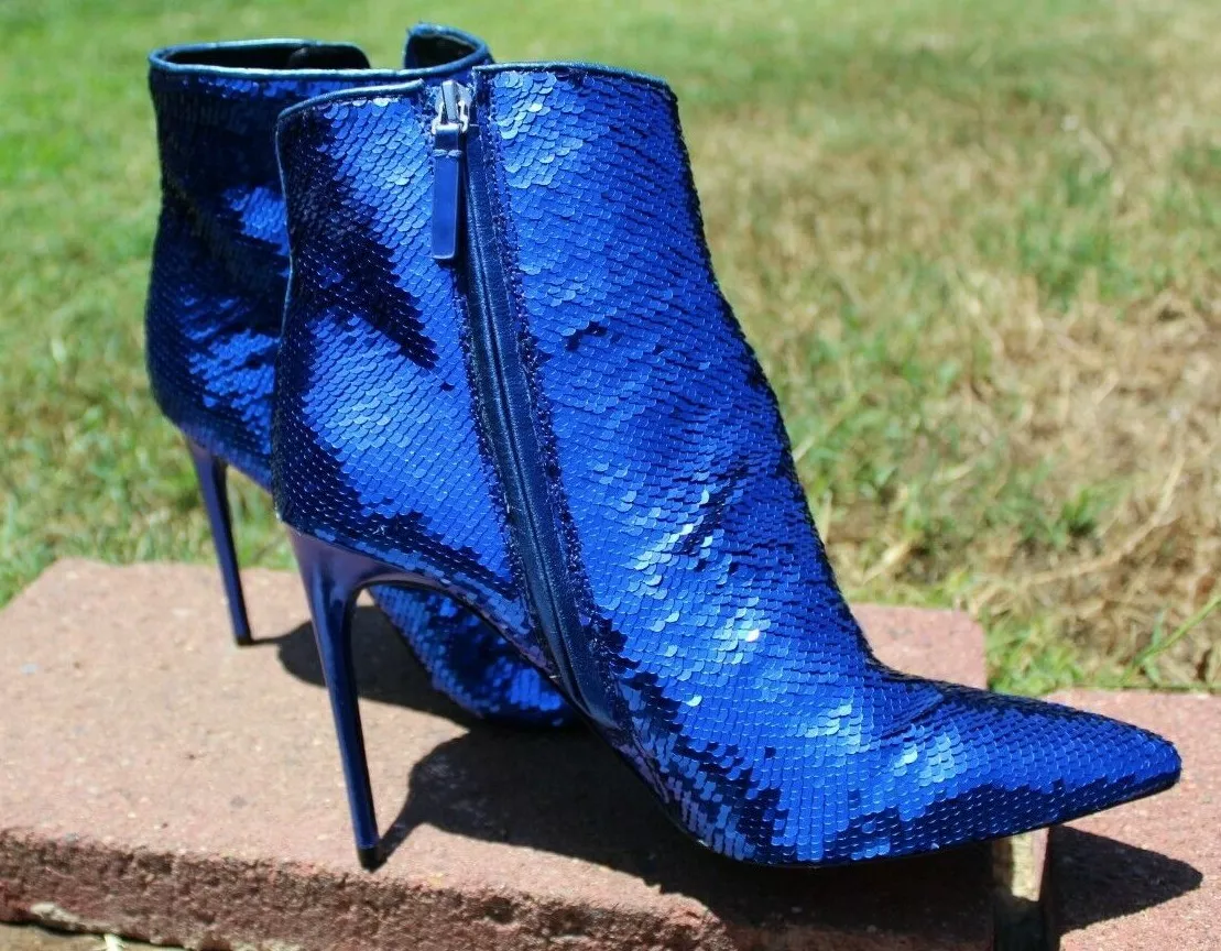 Royal blue hotsell booties heels