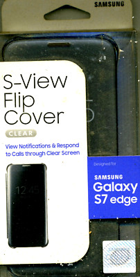 New Samsung Original Galaxy S7 edge PLUS Case S-View Clear Flip Cover Gold