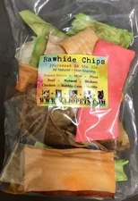 Rawhide 5-FLAVOR CHIPS Dog Chews 1 POUND Bulk Sealed Package Natural *100% USA*