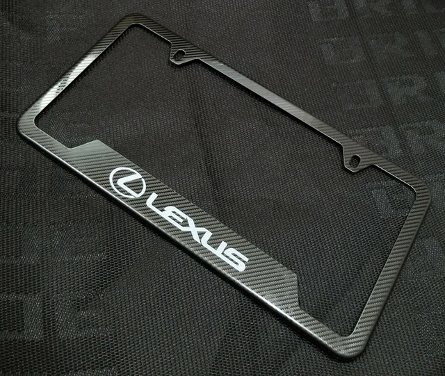 1PCS Lexus Carbon Fiber Look License Plate Frame Stainless Steel Metal