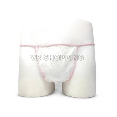 TANGA DONNA MONOUSO 100 PZ BIANCO IN TNT PERIZOMA MUTANDE SLIP PER ESTETISTA SPA