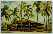 Vintage Postcard HI Kailua Knon Galley Restaurant Artist Concept Chrome ~13569